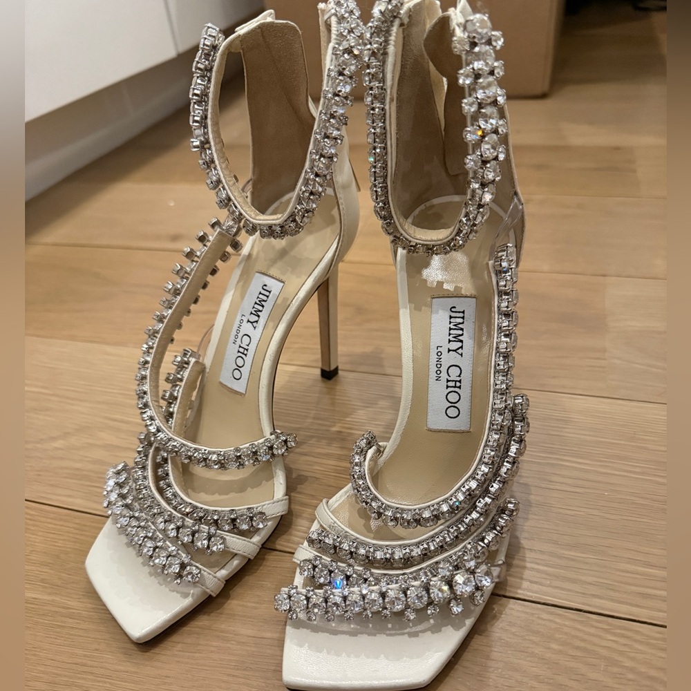 Jimmy Choo Ivory Josefine 100 Stiletto Heels